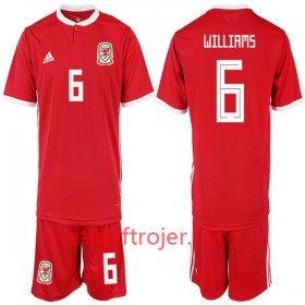 Wales Fodboldtrøjer WILLIAMS 6 Børn Hjemmebanesæt 2018/19 Kort ærmer